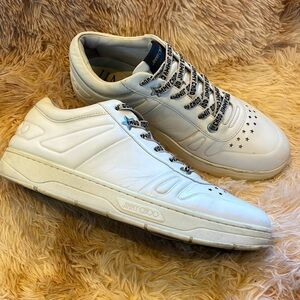 JIMMY CHOO | Leather Hawaii Sneakers | Lowtop White  | Size 42.5 | Women’s 11.5